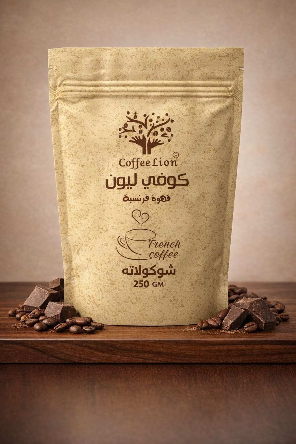 القهوة الفرنسية بقطع الشوكولاتة